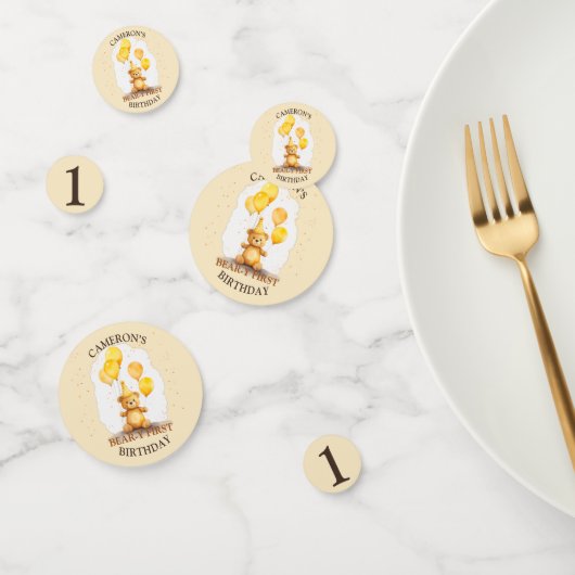 Beer-y Eerste Verjaardag Geslacht Neutraal Geel Be Confetti (Groep)