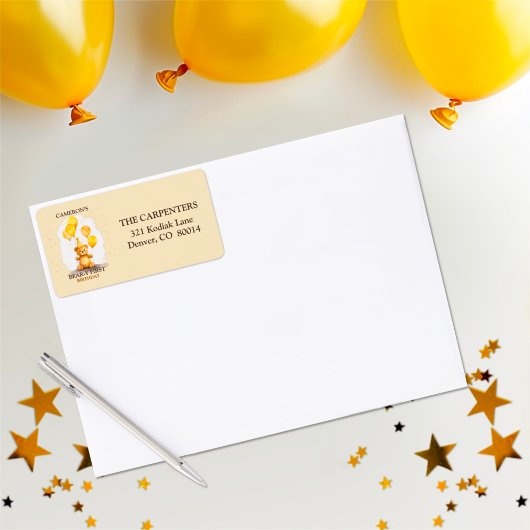 Beer-y Eerste Verjaardag Geslacht Neutraal Geel Be Etiket