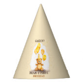 Beer-y Eerste Verjaardag Geslacht Neutraal Geel Be Feesthoedjes (Voorkant)