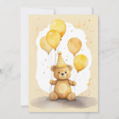 Beer-y Eerste Verjaardag Geslacht Neutraal Geel Be Kaart (Achterkant)