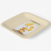 Beer-y Eerste Verjaardag Geslacht Neutraal Geel Be Papieren Bordje (Gebogen)