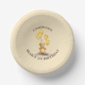 Beer-y Eerste Verjaardag Geslacht Neutraal Geel Be Papieren Kommen (Voorkant)