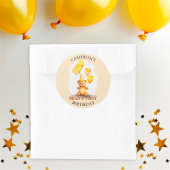 Beer-y Eerste Verjaardag Geslacht Neutraal Geel Be Ronde Sticker