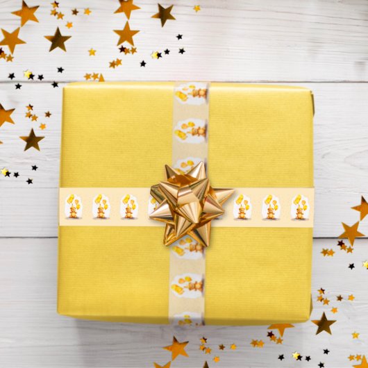 Beer-y Eerste Verjaardag Geslacht Neutraal Geel Be Satijnen Lint