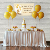 Beer-y Eerste Verjaardag Geslacht Neutraal Geel Be Spandoek