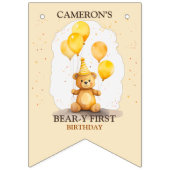 Beer-y Eerste Verjaardag Geslacht Neutraal Geel Be Vlaggetjes (Eerste vlag)