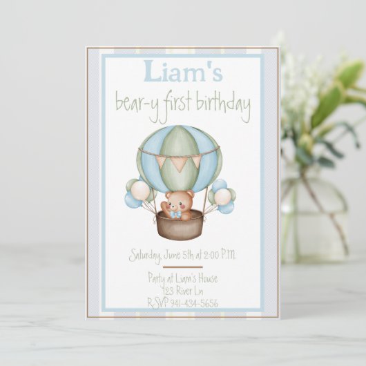 Beer-y eerste verjaardag voor Boy Kaart (Staand voorkant)