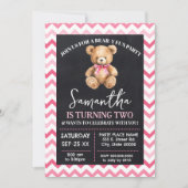 Beer-y Fun Verjaardagsviering Roze Teddybeer Kaart (Voorkant)