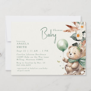 Beer-y Happy Green Boho Baby shower Kaart