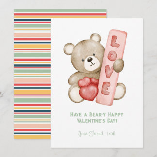 Beer-Y Happy Valentine's Day Waterverf Valentijns Feestdagenkaart