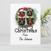 Beer-y kerst Beren Feestdagenkaart (Staand voorkant)