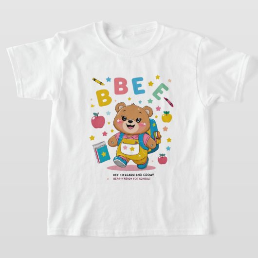 Beer-y Klaar voor school – Schattigee kleuterschoo T-shirt (Laagn)