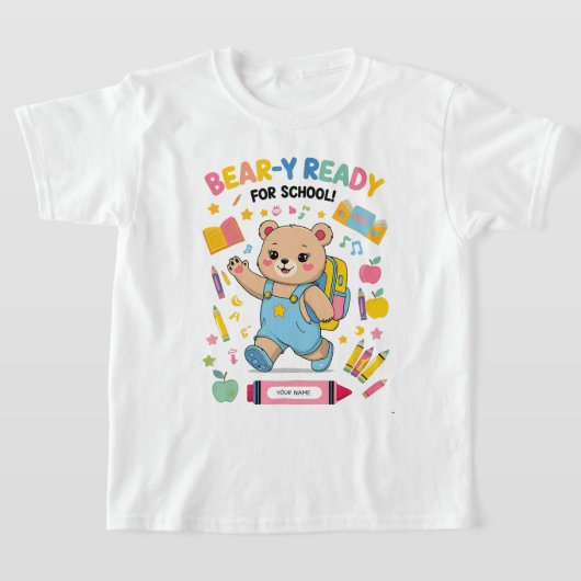 Beer-y Klaar voor school – Schattigee kleuterschoo T-shirt (Laagn)