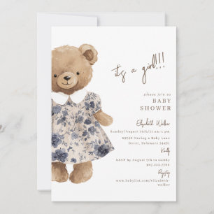 Beer-y Schattige Teddybeer Het is een Meisje Baby Kaart