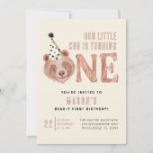 Beer-y Schattigee 1e Verjaardagsuitnodiging – Tedd Kaart (Voorkant)