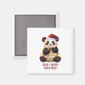 Beer-y Vrolijk Kerstfeest! speelse panda magneet (Voorkant / Achterkant)