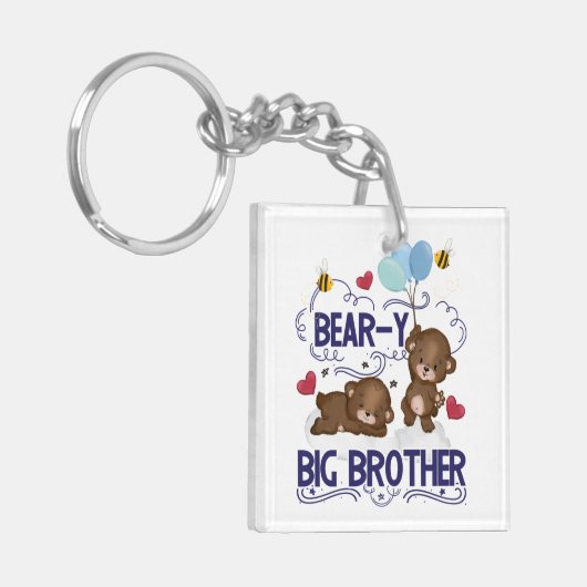 Beer-y zeer grote broer broer broer broer sibling sleutelhanger (Voorkant Links)