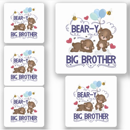 Beer-y zeer grote broer broer broer broer sibling  sticker (Voorkant)