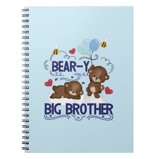 Beer-y Zeer Grote Broer Sibling Pun Notitieboek (Voorkant)