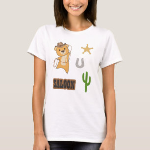 Beer Yellow Cowboy Western Saloon Sticker Pack T-shirt
