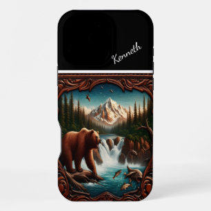 Beer Zalm kijken in Mountain Stream iPhone 16 Pro Max Hoesje
