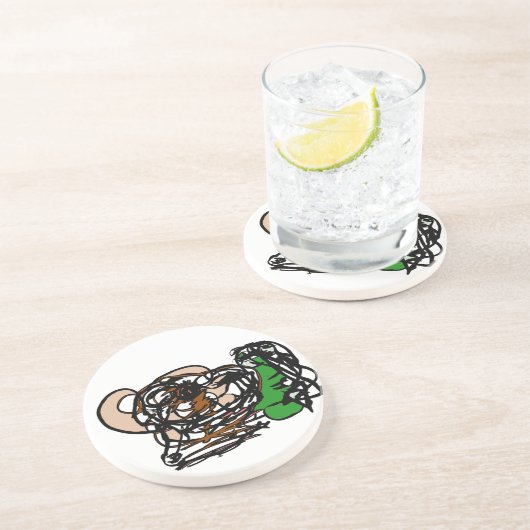 Beer Zandsteen Onderzetter (Zijkant)