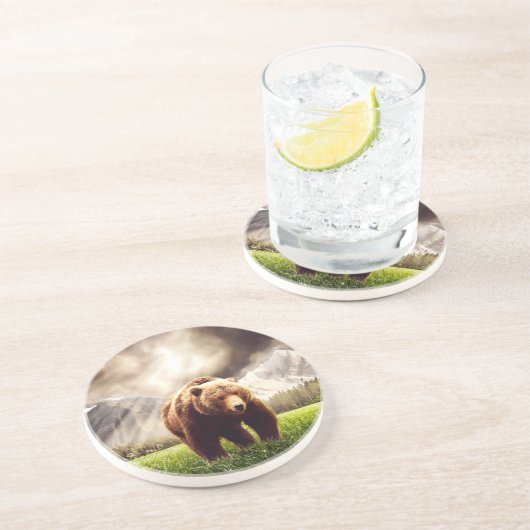 Beer Zandsteen Onderzetter (Zijkant)