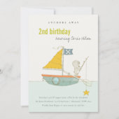 Beer Zeilboot Kinderen elke zondag uitnodigen Bedankkaart (Voorkant)