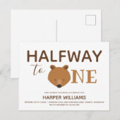 Beer Zes maanden Baby halve dag Uitnodiging Briefkaart (Voorkant / Achterkant)