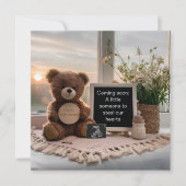 beer zit op zonsopgang zwangerschapsaankondiging feestdagenkaart (Voorkant)