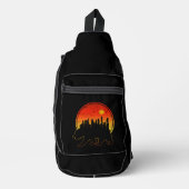 Beer Zonsondergang Stad Sling Bag (Voorkant)