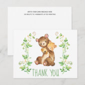 Beer Zoo Dieren Baby shower Dank u voor uw opmerki Briefkaart (Voorkant / Achterkant)