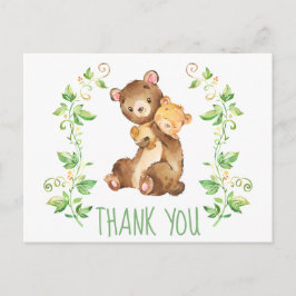 Beer Zoo Dieren Baby shower Dank u voor uw opmerki Briefkaart