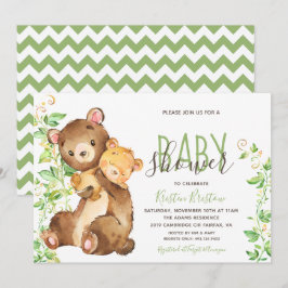 Beer Zoo Dierlijk Oerwoud Baby shower Uitnodiging