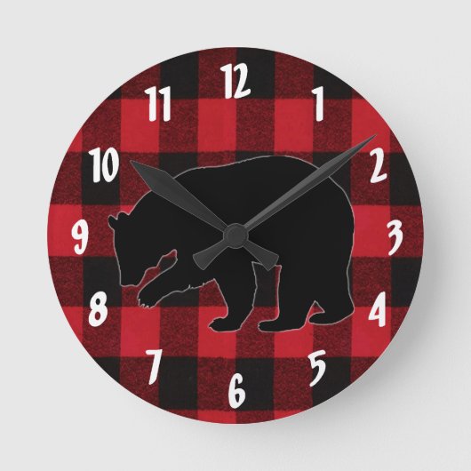 Beer zwart met wandklok rode buffel (Voorkant)