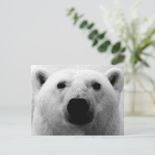 Beer zwart-wit briefkaart (Staand voorkant)