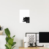 Beer Zwart Wit  Houten Huis Babykamer Foto Poster (Thuiskantoor)