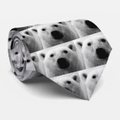 Beer zwart-wit stropdas (Opgerold)