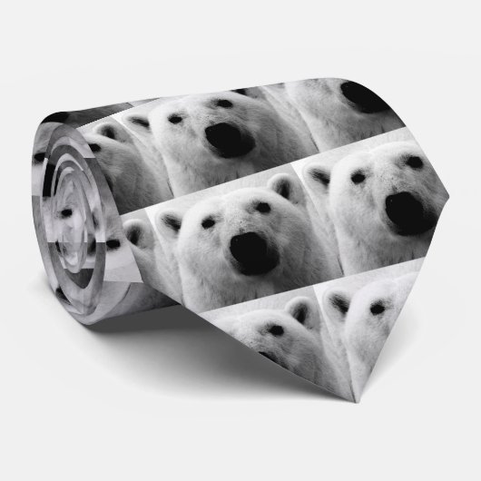 Beer zwart-wit stropdas (Opgerold)