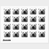 Beer zwart-wit vierkante sticker (Vel)