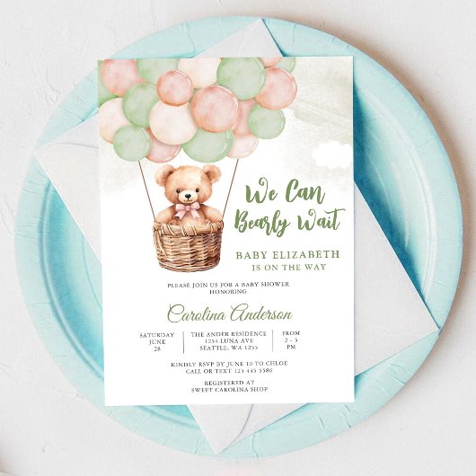 Beerballon Baby Shower Uitnodiging