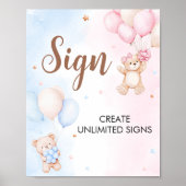 Beerballon Geslacht Onthulling Bord Poster (Voorkant)