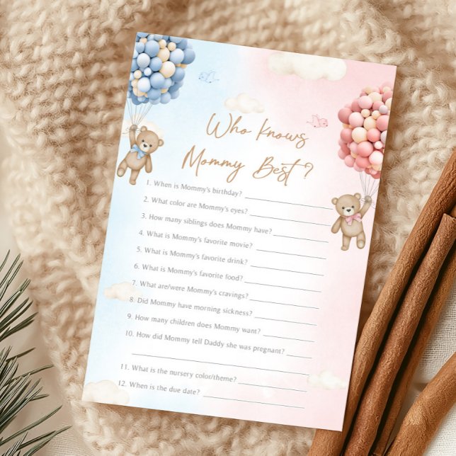 Beerballon Geslacht Onthulling Wie weet spel (Bear Gender Reveal Game)