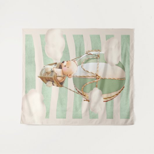 Beerballon virtueel achtergrond voor een babyshowe wandkleed (Voorkant (horizontaal))