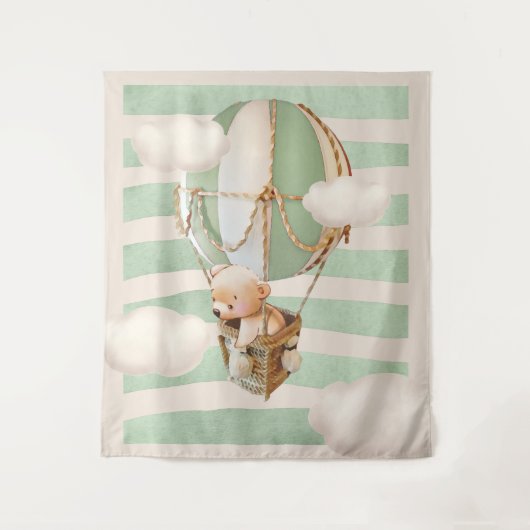 Beerballon virtueel achtergrond voor een babyshowe wandkleed (Voorkant)