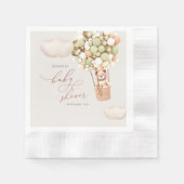 Beerballonnen Baby Shower-papieren servetten (Voorkant)