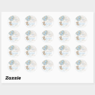 Beerballonnen babyshower bedankt ronde sticker
