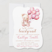 Beerballonnen Berenjongens Baby Shower Meisje  Kaart (Voorkant)