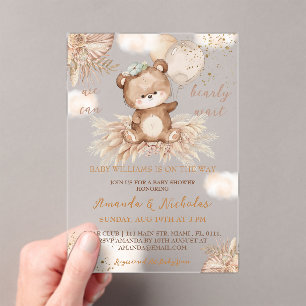 Beerballonnen Boho Baby Shower Acryl Uitnodigingen