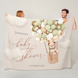 Beerballonnen Groen Goud Baby Shower Achtergrond Fleece Deken